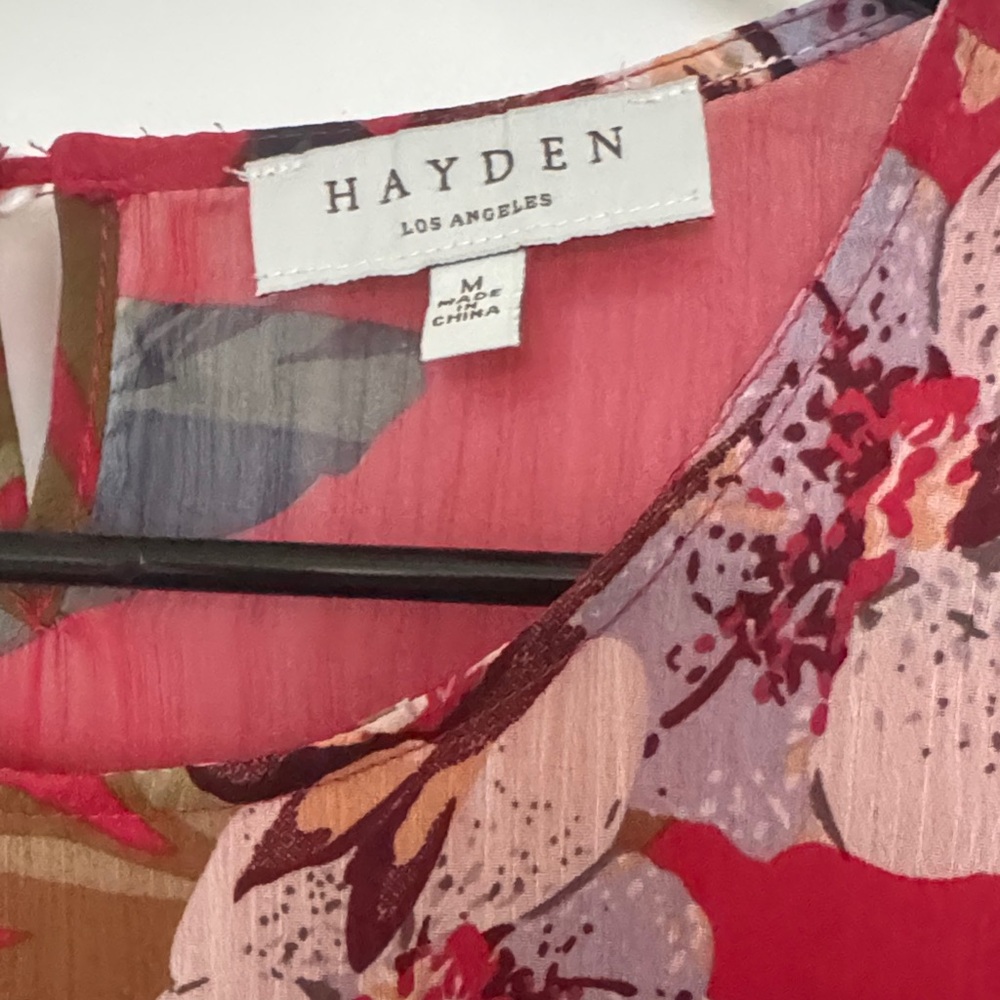 Hayden Red Floral Blouse with Ruffle Sleeves - Picture 2 of 7